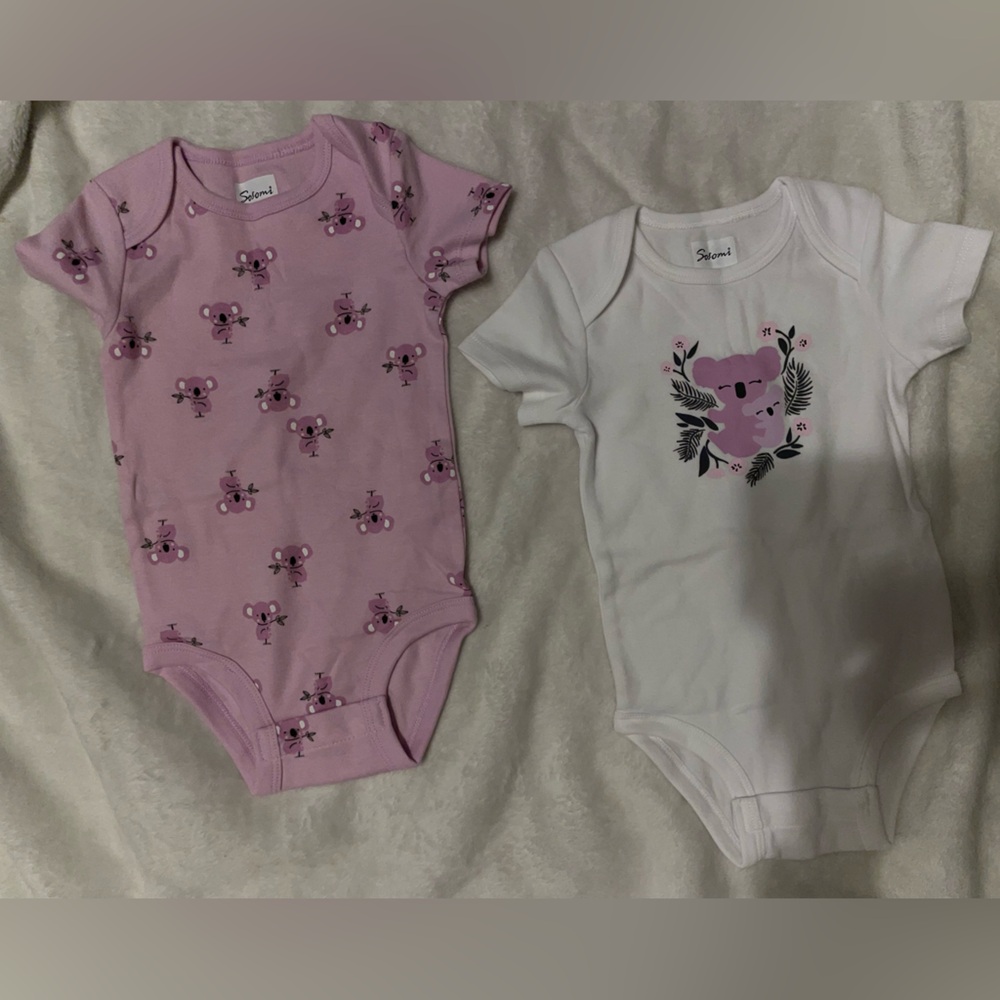 Koala Print baby Onesies - Pink and White NWOT